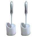 Toilet Brush Set with Under Rim Brush and Storage Caddy for Bathroom Cleaning, 2 Pack