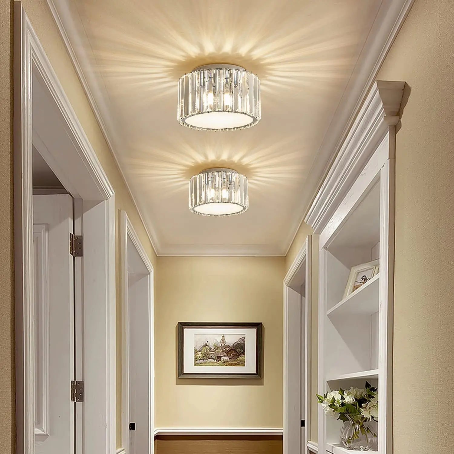 lustre en cristal led rond de luxe pour éclairage intérieur - vue 3 sur 7