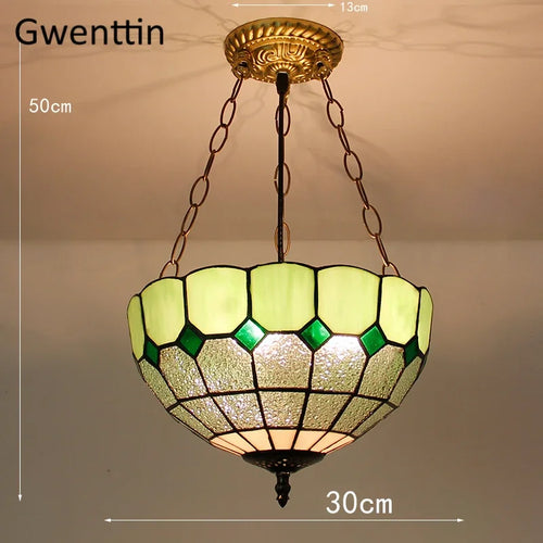 Pendelleuchte aus Buntglas im Tiffany-Stil für Ihre Inneneinrichtung - vue 15 sur 26