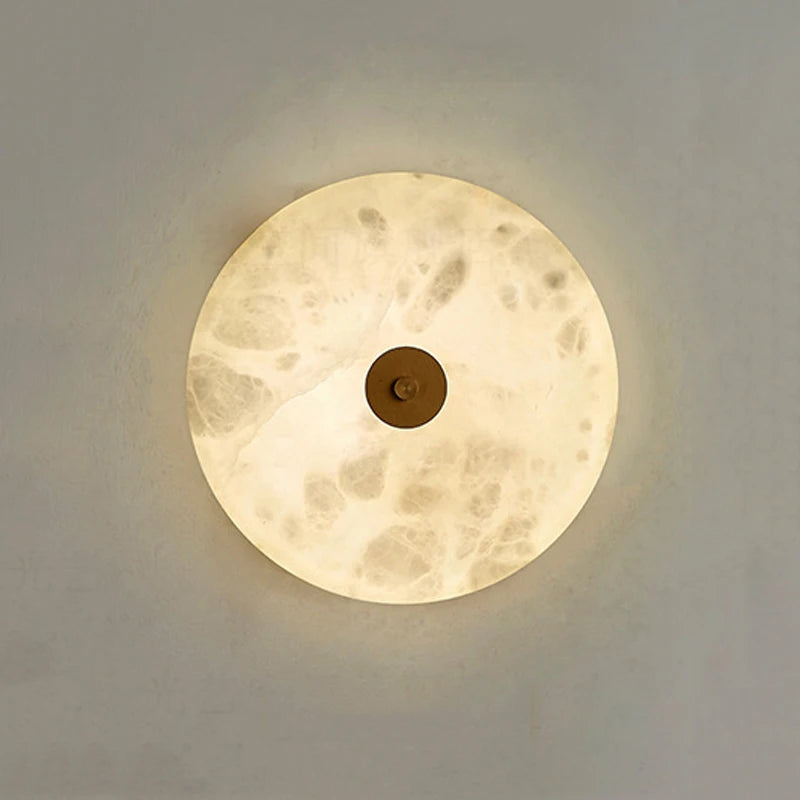 Applique murale ronde en marbre Led salon chevet escalier applique Restaurant hôtel décor éclairage chaud neutre blanc froid - vue 4 sur 8