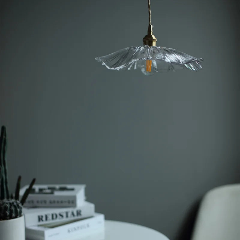 lustre moderne en verre avec design floral pour décoration intérieure - vue 4 sur 7