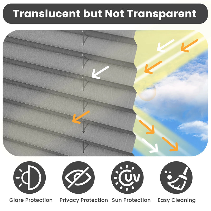 Store plissé occultant sans perçage pour porte fenêtre