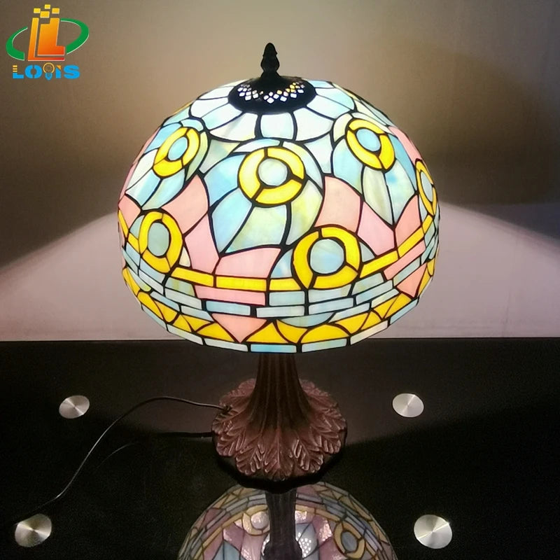 lampe à poser tiffany style méditerranéen antique pour décoration intérieure - vue 3 sur 6