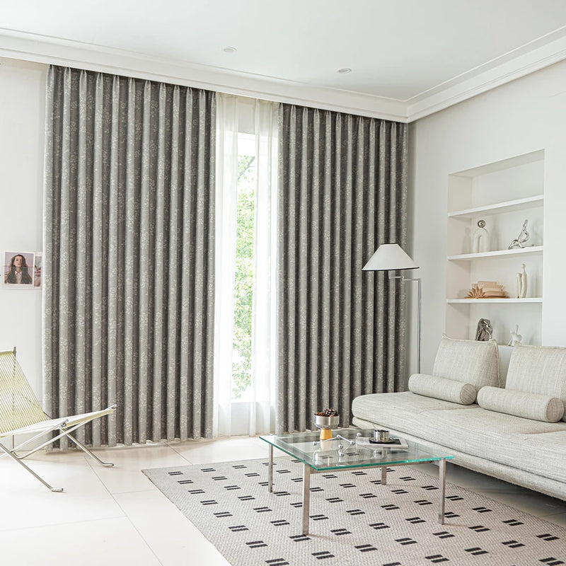 Rideau occultant thermique à motif floral salon chambre