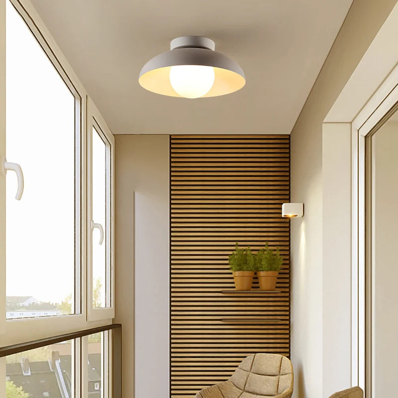 Plafonnier design moderne abat-jour arrondi - vue 6 sur 8