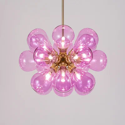 Moderne nordische LED-Pendelleuchte aus farbigem Glas