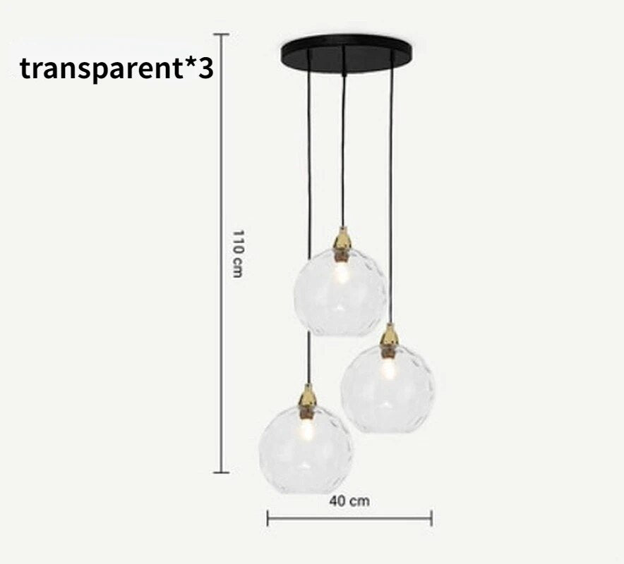 Kronleuchter aus farbigem Glas mit Wasserstruktur nordisches Design modern - vue 25 sur 29