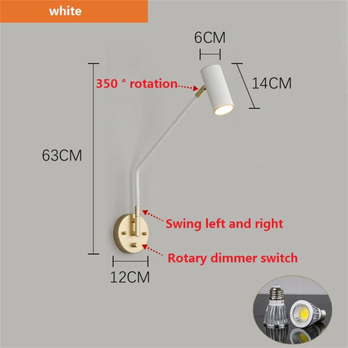 Moderne schwenkbare Wandleuchte mit Dimmer dekorativ - vue 5 sur 8