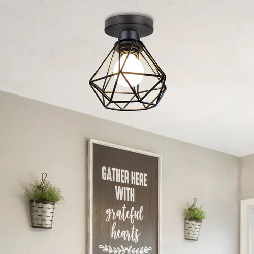 plafonnier encastré rustique industriel vintage en métal pour intérieur créatif