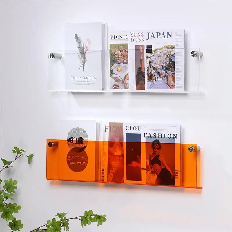 étagère murale flottante en acrylique porte-revues et organisateur de littérature - vue 7 sur 52