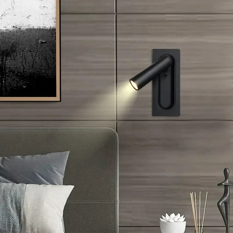 Applique murale LED lampe liseuse chambre rotatif mur rotatif lumières salon à côté de la lampe - vue 4 sur 10