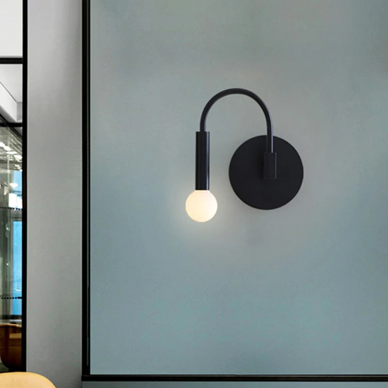 applique murale LED courbée noire - vue 2 sur 7