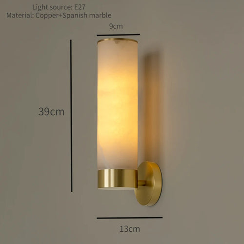 Moderne minimalistische LED-Wandleuchte aus natürlichem Marmor - vue 10 sur 10