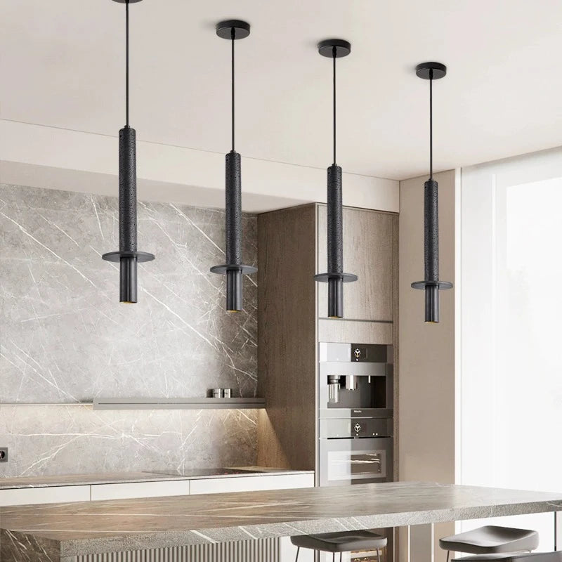 suspension led moderne lustre nordique ligne longue simple - vue 6 sur 7