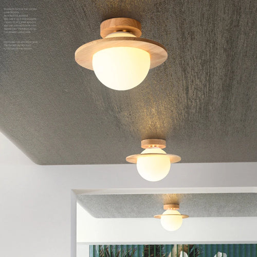 LED-Deckenleuchte aus Massivholz mit modernem, minimalistischem Design - vue 2 sur 8