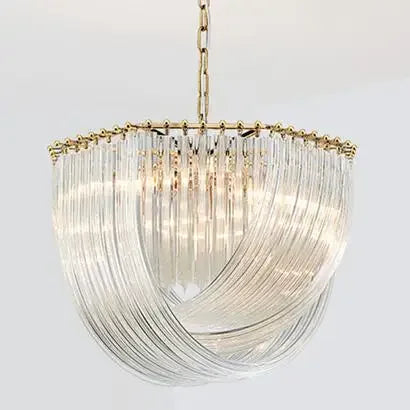 Moderner Kronleuchter aus Metall und Glas mit LED-Beleuchtung