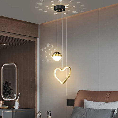 Moderner minimalistisch-luxuriöser Kronleuchter mit Sternenhimmel-Projektion - vue 5 sur 8