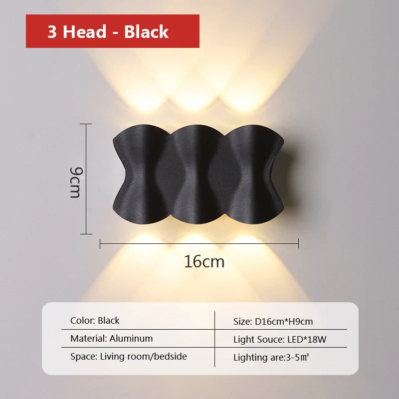 applique murale led moderne imperméable pour jardin et éclairage public