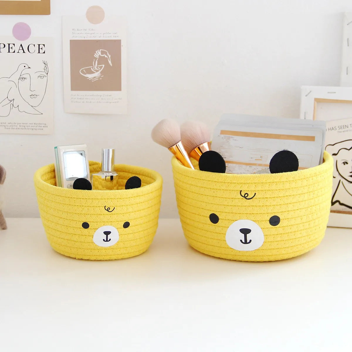 paniers de rangement en rotin tissé pour organiser votre maison - vue 5 sur 13