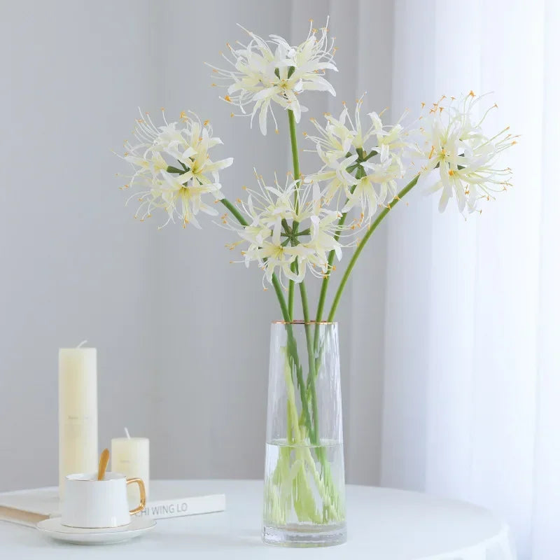 Décoration en soie avec araignée lys fleurs artificielles