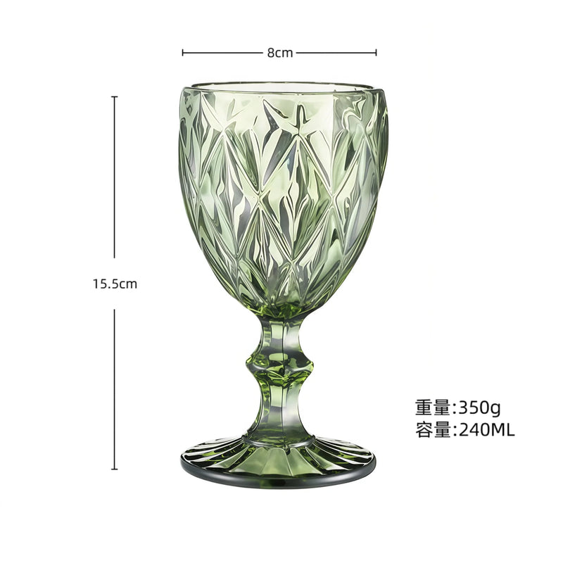 Verre a vin relief style europeen epais retro