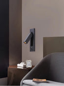 LED Brass Black Wall Lamp Wall Light Wall Sconce Wall Mounted Reading Light with Switch and USB Port, Rotatable For Bedroom