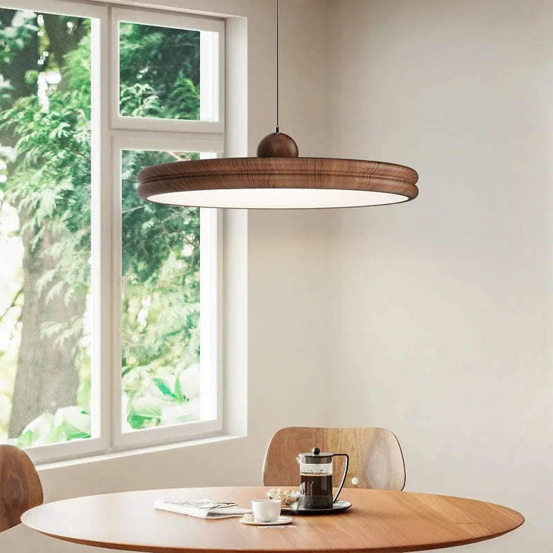 lustre médiéval lampe bar style japonais en rondins suspendue - vue 4 sur 11