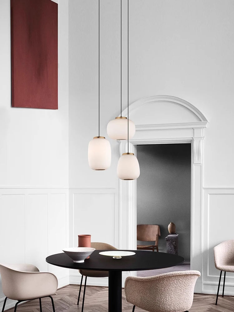 lustre led en verre design minimaliste artistique pour intérieur créatif - vue 5 sur 12