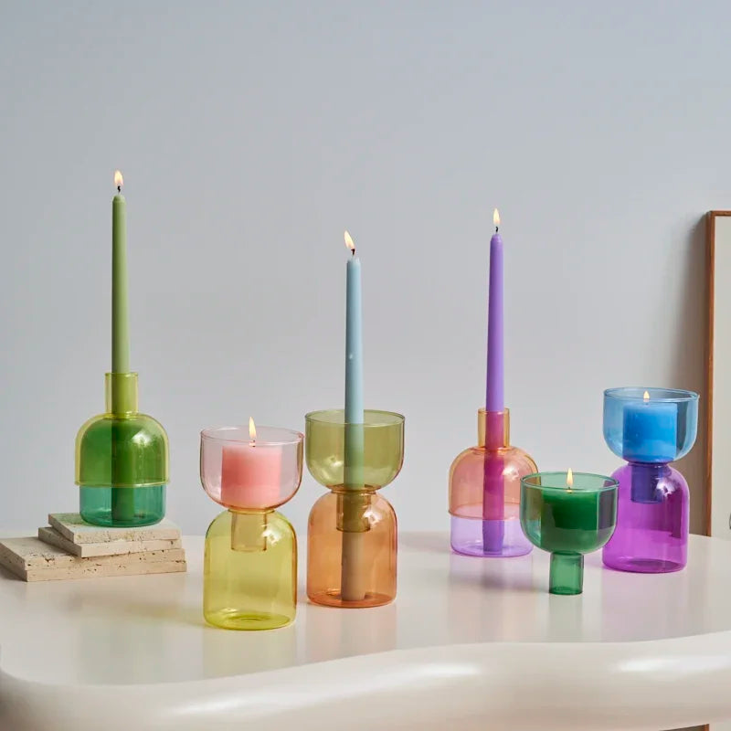 bougeoir en verre décoratif pour plantes et bougies - vue 4 sur 22
