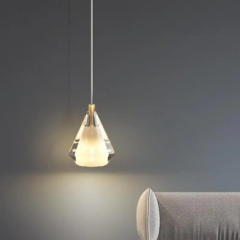 lustre en cristal diamant vintage en cuivre pour éclairage intérieur