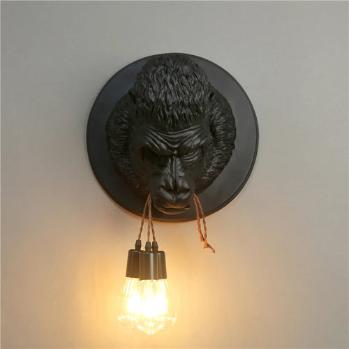applique murale moderne en résine de gorille art déco led vintage