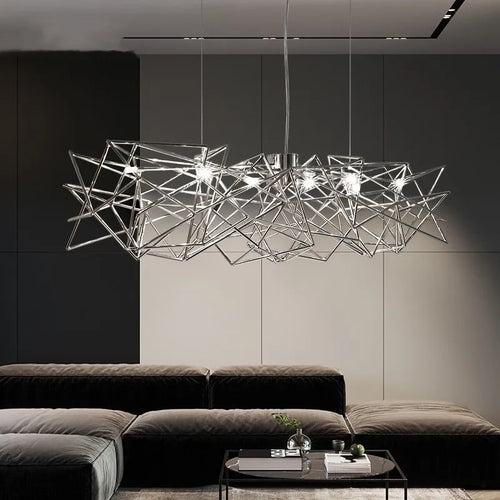 lustre post-moderne de luxe design italien nordique étoile rectangulaire