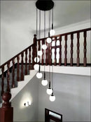 Lustre d'escalier lumière de luxe Loft Duplex bâtiment escalier creux rotatif lampe en cristal Super longue lumière d'escalier