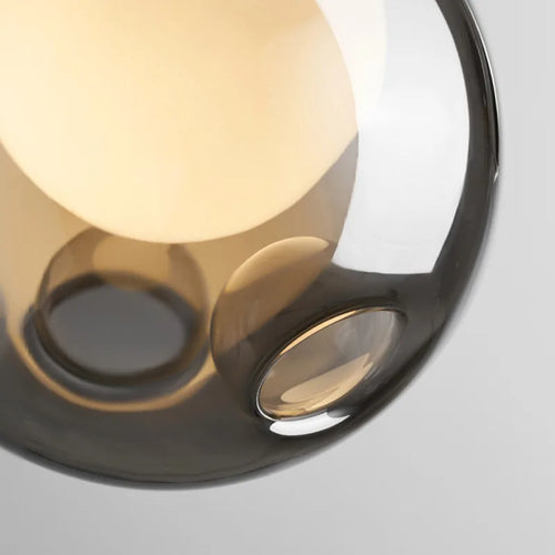 Nordischer Glas-Lampenschirm LED minimalistisch Design Leuchte - vue 4 sur 5