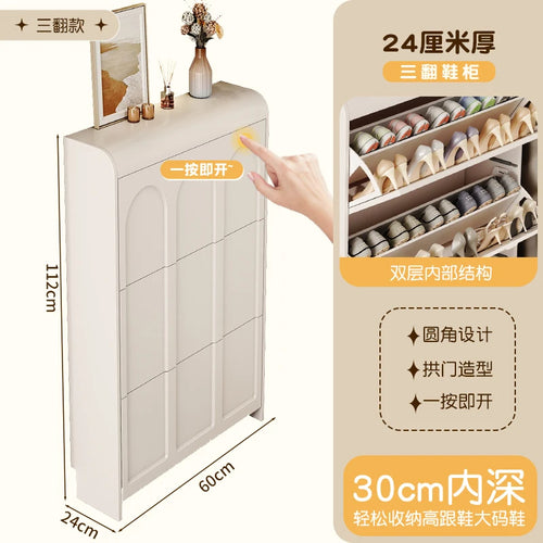 armoire à chaussures moderne en bois design nordique peu encombrant - vue 10 sur 20