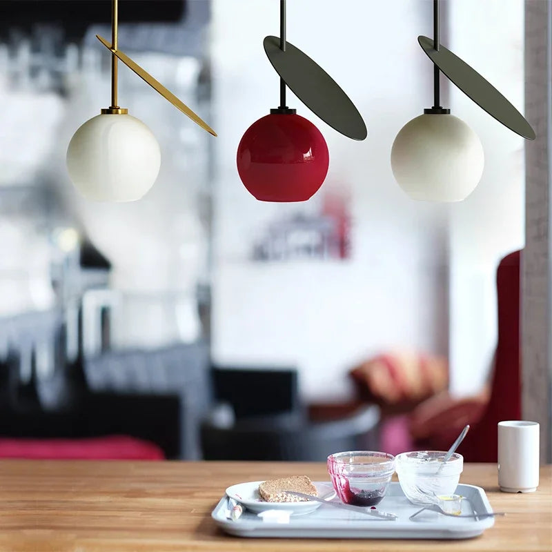 Glass Cherry Pendant Lights Italy Suspension Chandelier Hanging Lamp Red/White - vue 2 sur 12
