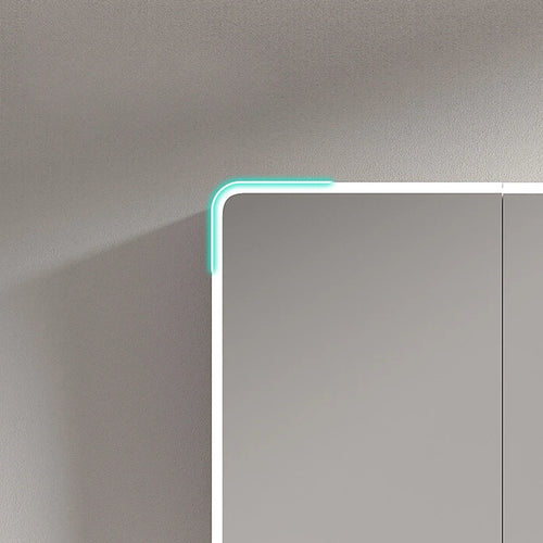 armoire circulaire en aluminium avec miroir éclairage intelligent et rangement