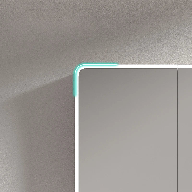 armoire circulaire en aluminium avec miroir éclairage intelligent et rangement - vue 6 sur 32