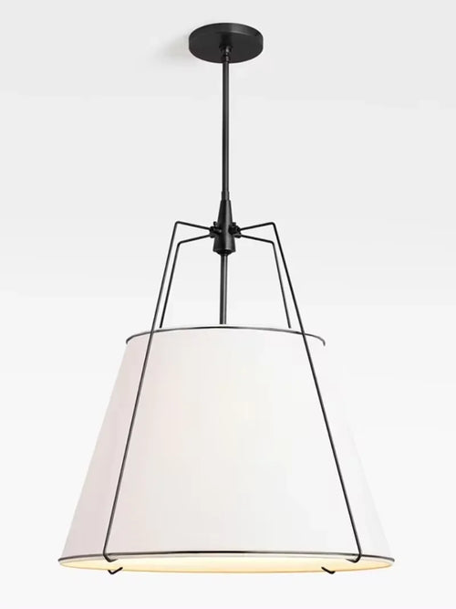 Cone drum pendant light, fabric lampshade, restaurant kitchen pendant light, indoor home decoration lighting - vue 9 sur 8