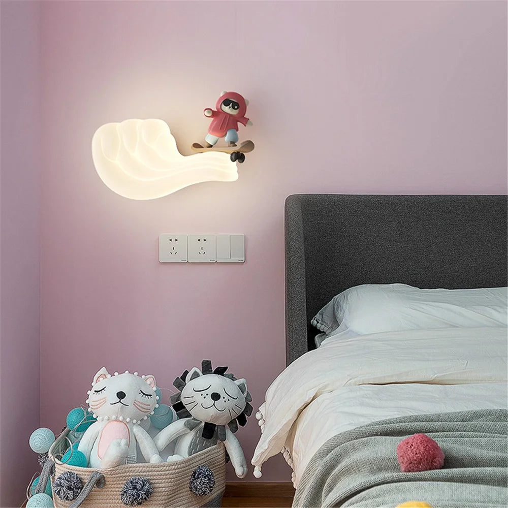 applique murale led baleine et voilier pour enfants avec couleurs changeantes - vue 5 sur 9