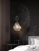 LED-Pendelleuchte mit Leder und Glas im Retro-Design