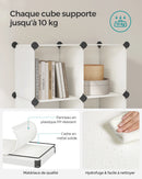 SONGMICS 6 Cube Storage Unit, Modular Plastic Cube Storage Organiser with Feet, Shoe Rack, Each Cube 30 x 30 x 30 cm