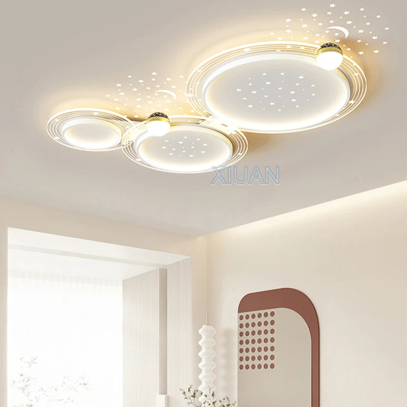 Luxury Minimalist Living Room LED Ceiling Light Starry Sky Projection Metal Cloud Ceiling Lamp For Bedroom Dining Table Home - vue 2 sur 12