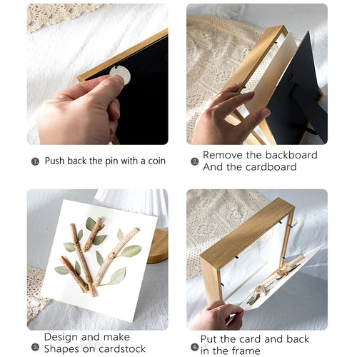 3D Photo Frame Shadow Box Frames, Hollow Bouquet Specimens Case for Crafts, Picture Frame, Memorabilia, 3-5cm - vue 7 sur 9