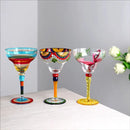 Verre cocktail margarita peint main motif flamant creatif
