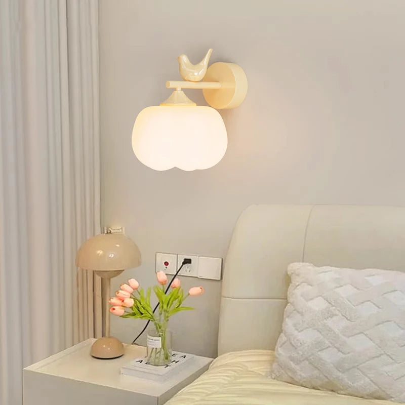 applique murale led moderne oiseau lumière avec abat-jour pe - vue 3 sur 10