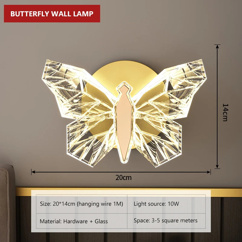 applique murale led papillon pour décoration intérieure moderne - vue 2 sur 8