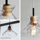 LED-Pendelleuchte im japanischen Stil aus Holz und Glas