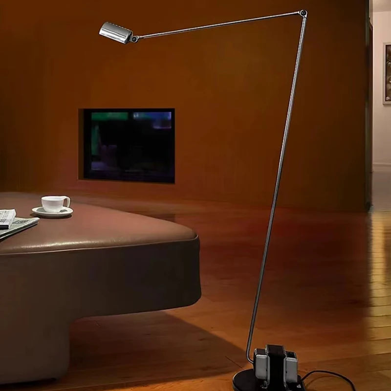 lampadaire led minimaliste long bras métal prise adaptée - vue 5 sur 13