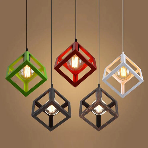 lampe suspendue industrielle rétro en fer pour intérieur